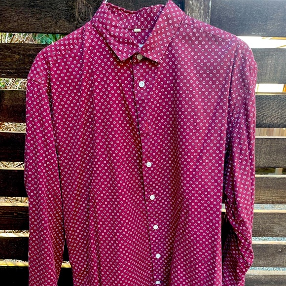 Red retro style Frank and Oak shirt - Picture 1 of 2